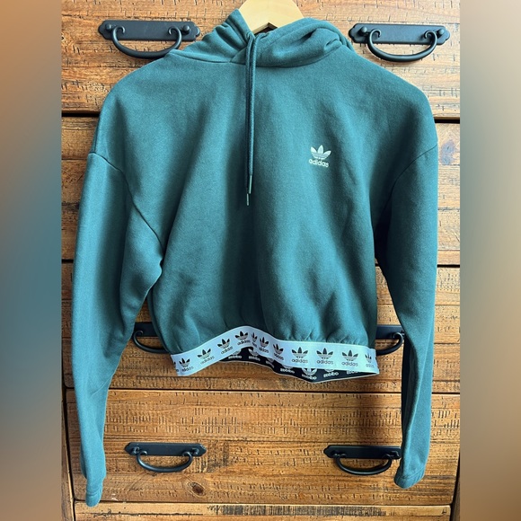 adidas Originals Tops - Women's adidas Originals Tape Crop Hoodie